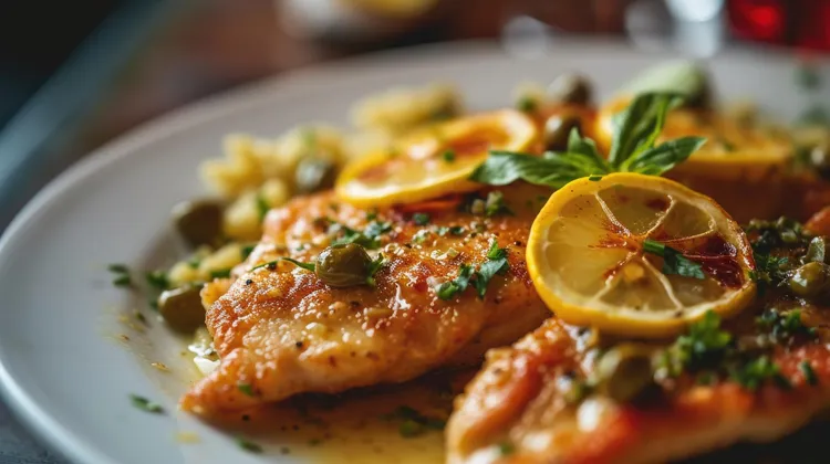 Skinny lemon chicken piccata with capers