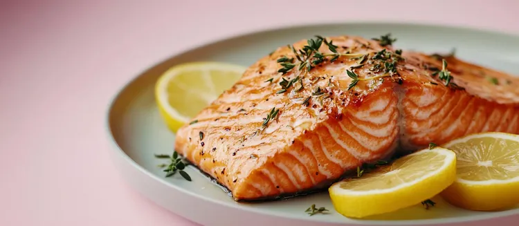 Slow-roasted salmon with lemon thyme and olive oil