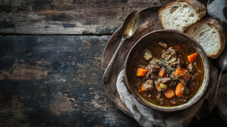 Slow-cooker beef bourguignon soup
