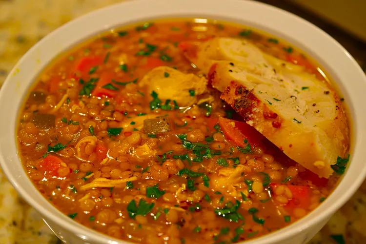 Slow cooker moroccan chicken and lentil stew