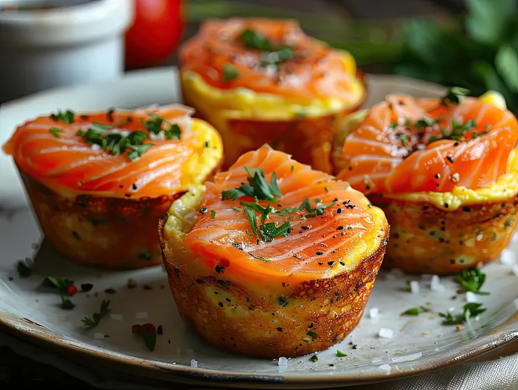 Smoked salmon frittatas