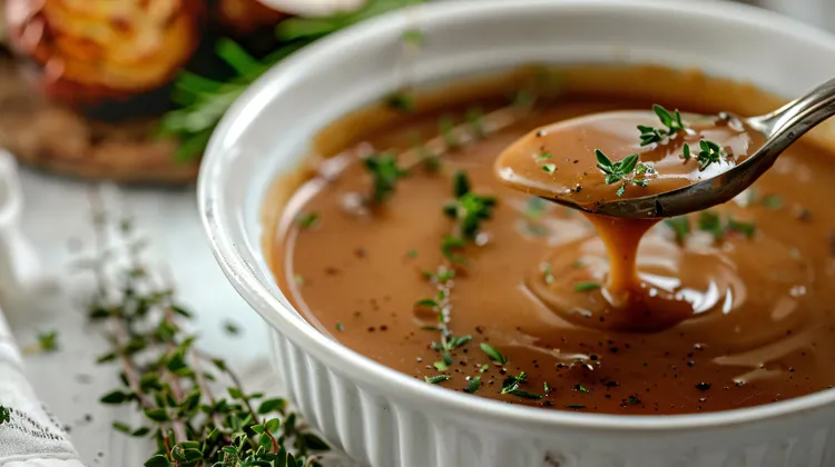 Smoky red wine gravy