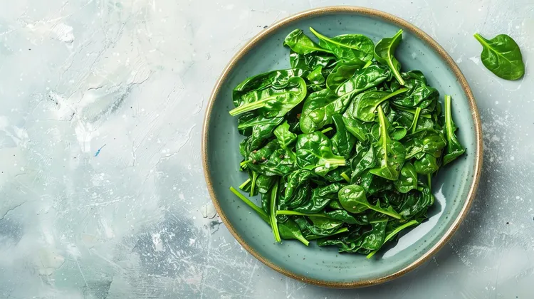 Spinach saute with brown butter and garlic