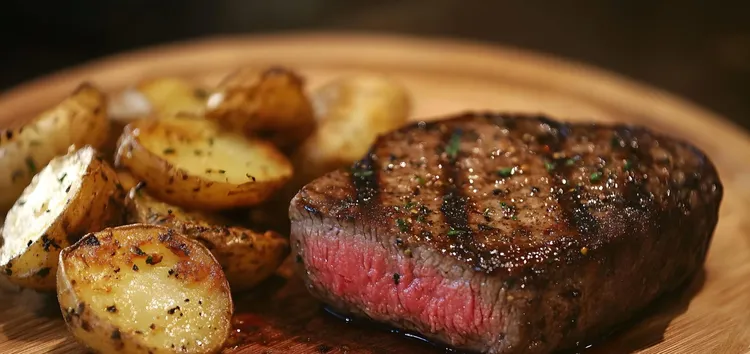 Steak with homemade thick chips