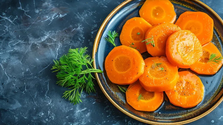 Steamed carrots with salt and pepper
