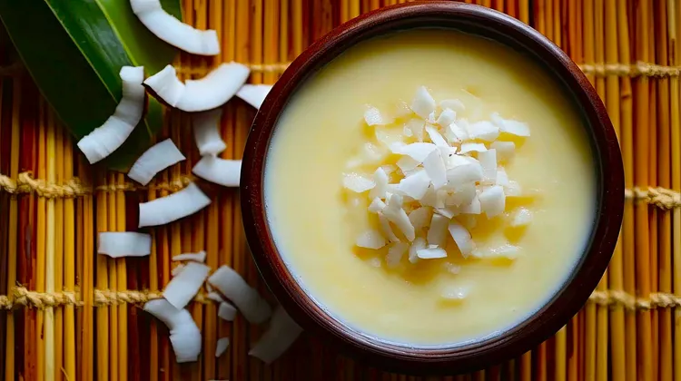 Steamed coconut custards