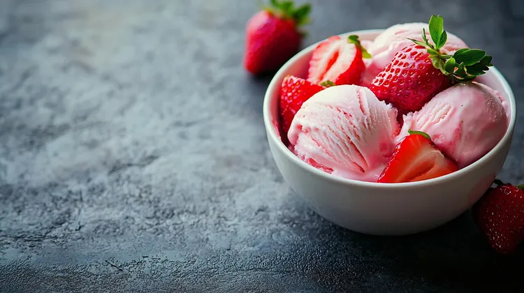 Strawberry and ricotta ice-cream
