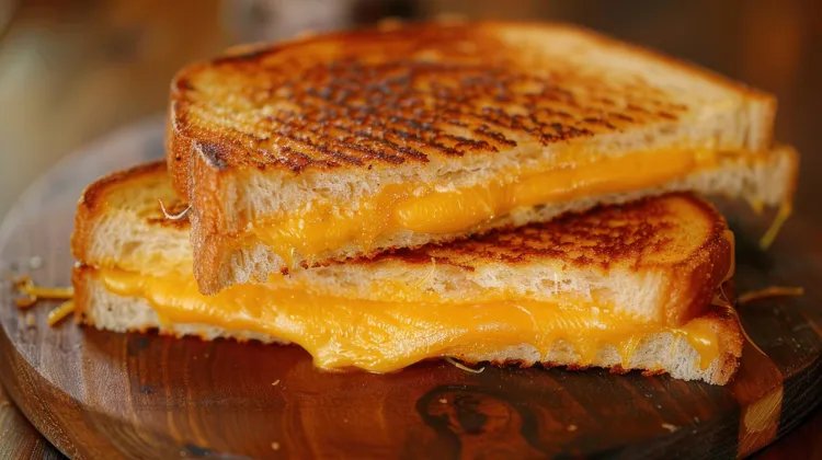 Glazed grilled cheddar cheese sandwich