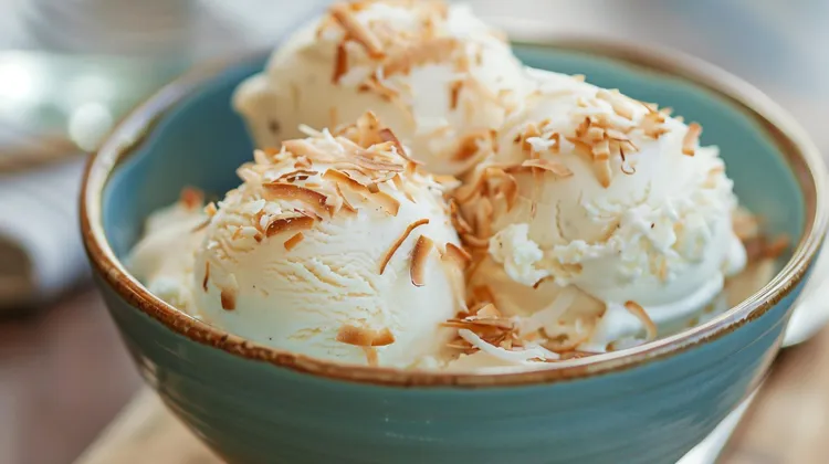 Toasted coconut & rum ice-cream