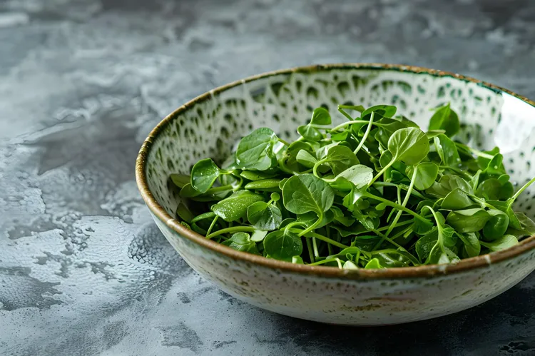 Watercress salad with honey-mustard dressing