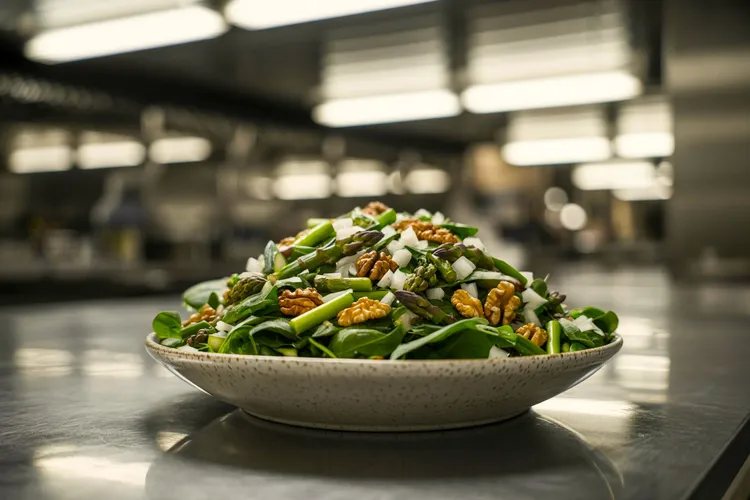 Asparagus walnut salad