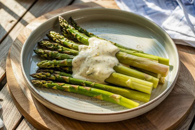 Asparagus with lemon aioli