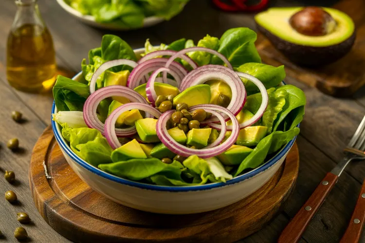 Avocado, caper and iceberg salad