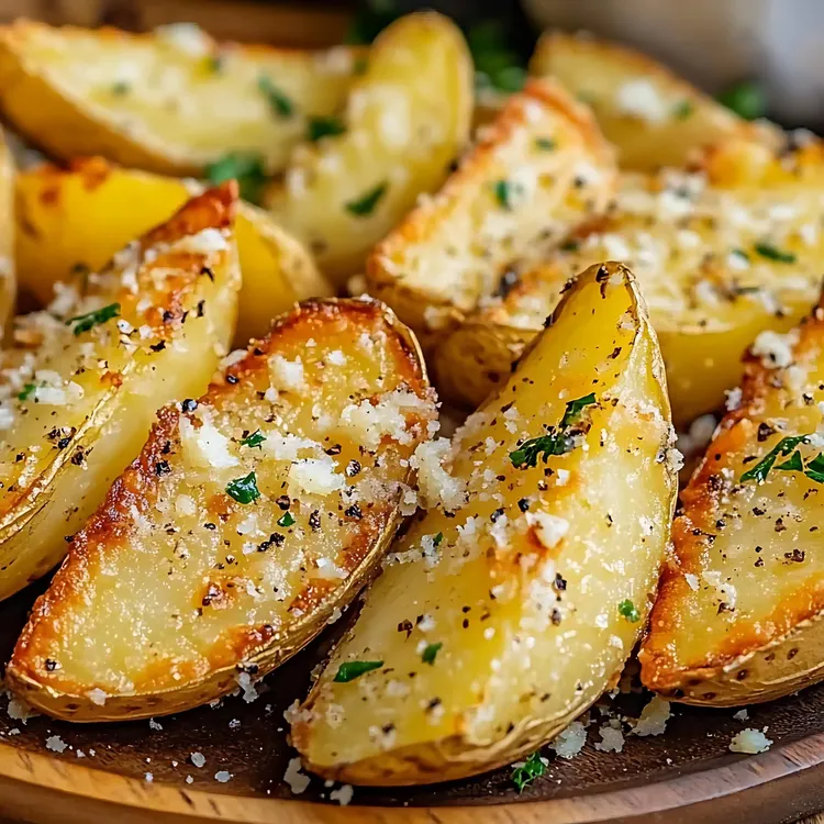 Baked garlic parmesan potato wedges