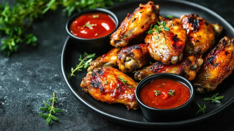 Barbecued chicken with romesco sauce