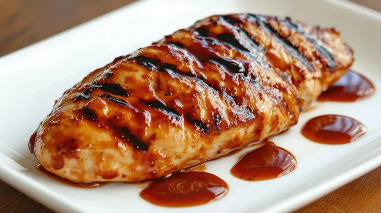 Bbq chicken breasts with garlic butter sauce