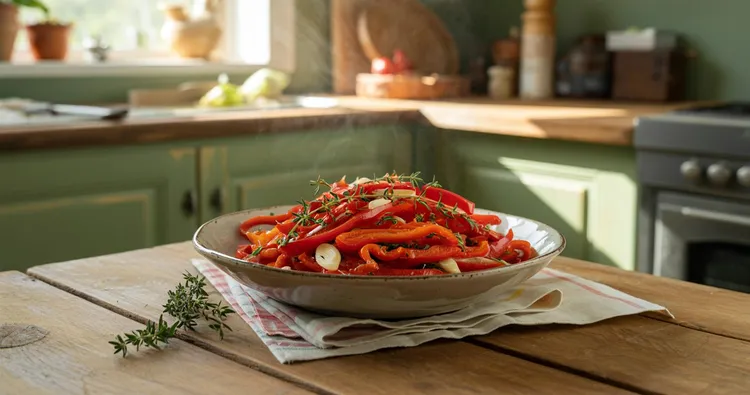 Braised capsicums with thyme