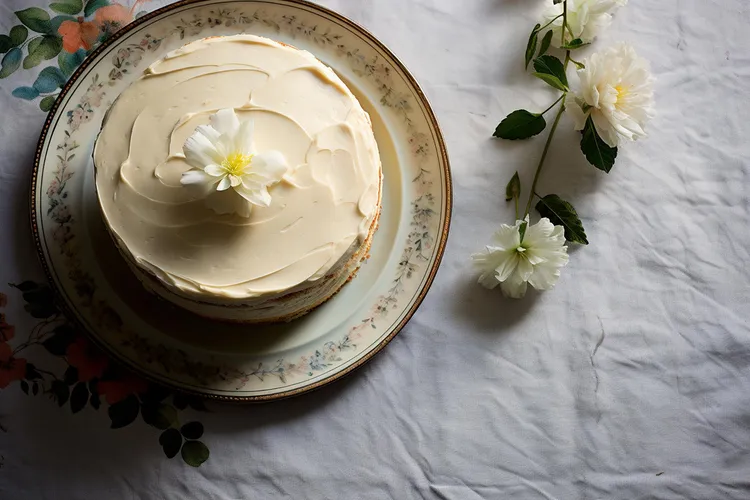 Butter cake with butter cream icing