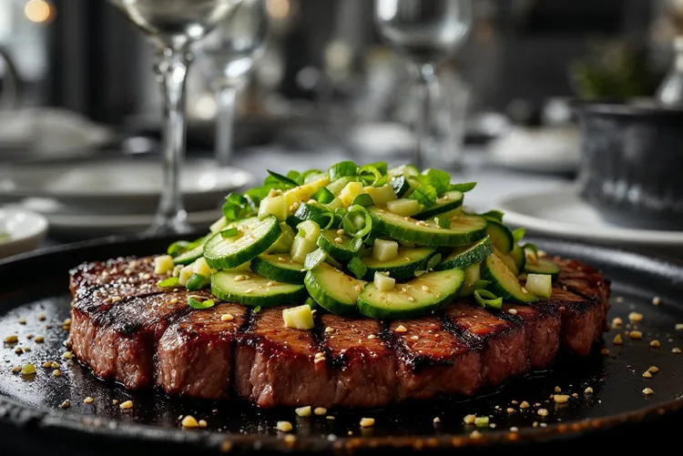 Chargrilled chilli beef with avocado