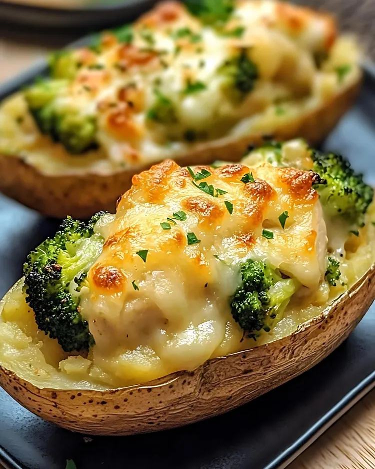 Broccoli-stuffed baked potatoes