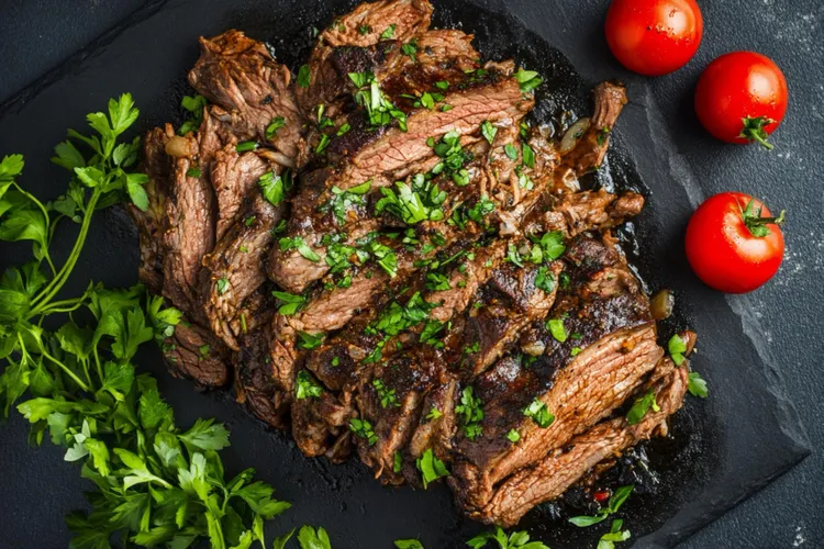 Ginger-coriander teriyaki flank steak