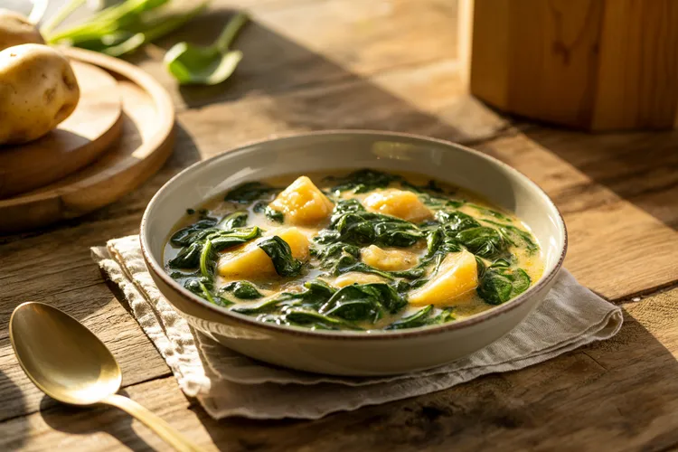 Creamed spinach potato