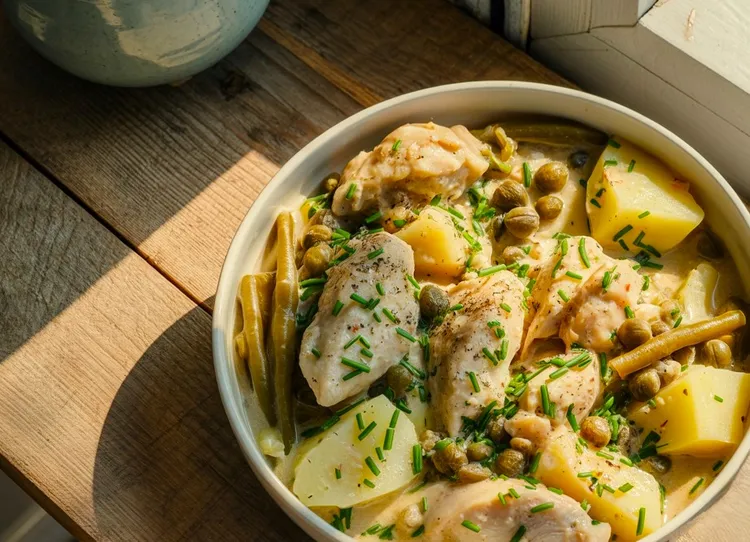 Creamy chicken with lemon and garlic