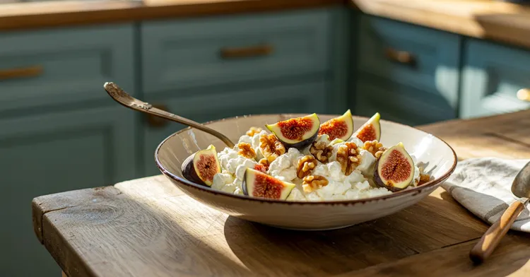 Fig & walnut cottage cheese bowl