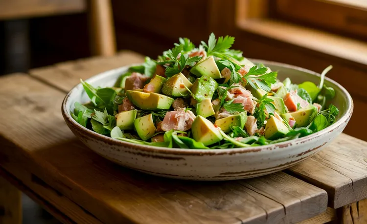 Tuna and avocado salad with coriander and lime