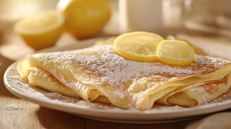 Crepes with lemon and sugar