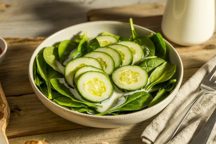 Cucumber salad with coconut-milk dressing