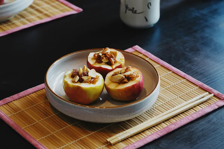 Date and almond baked apples