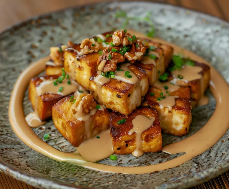 Golden feta with honey walnuts
