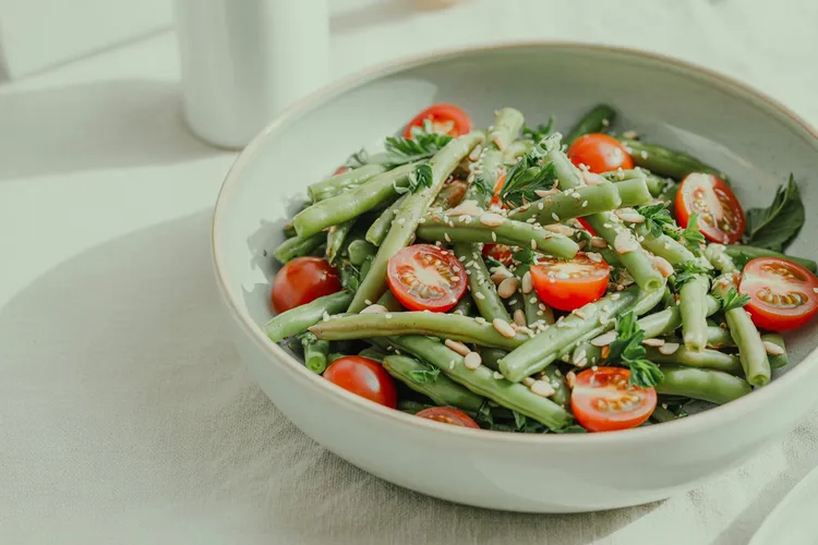 Green bean and cherry tomato salad