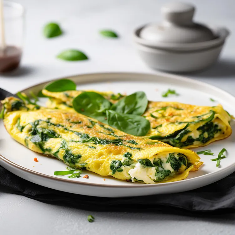 Spinach and herb omelet