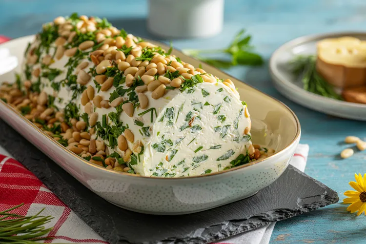 Herb and nut cheese log