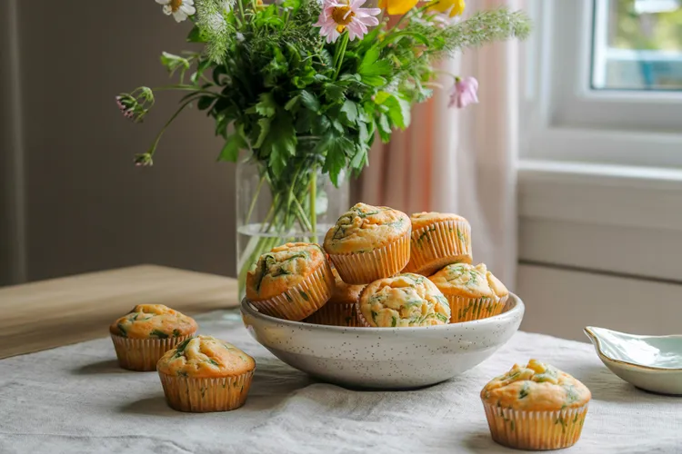 Herb, cream cheese and salmon muffins