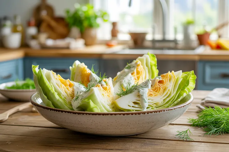 Iceberg wedges with ranch dressing