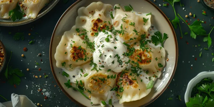Lamb and parsley manti