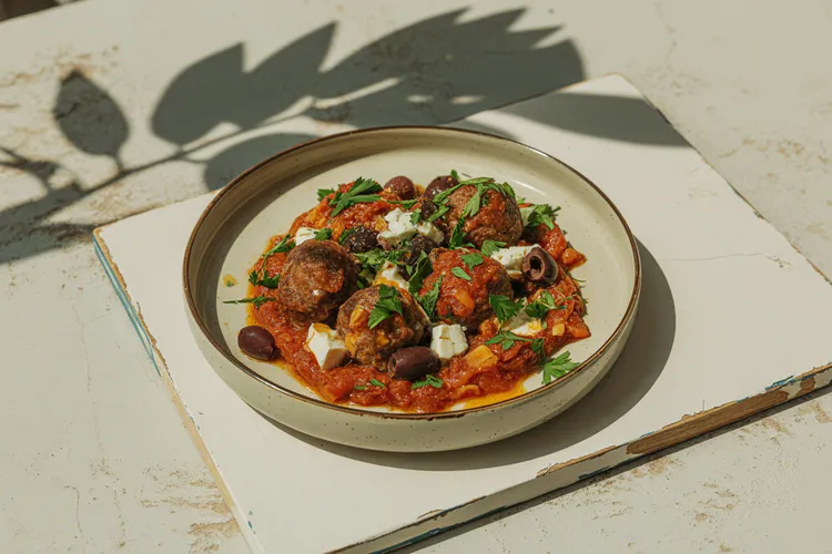 Lamb meatball saganaki