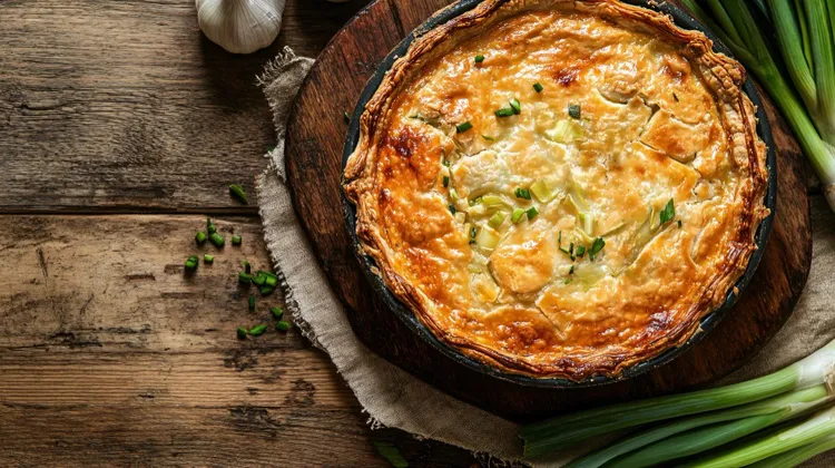 Leek tarte tatin