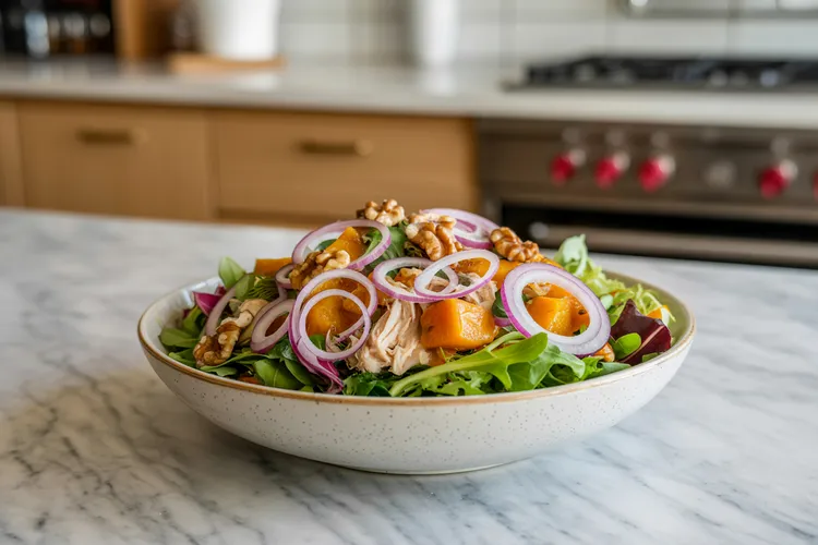 Roasted pumpkin and chicken salad