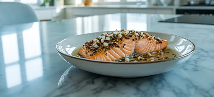 Mustard and shallot-crusted salmon