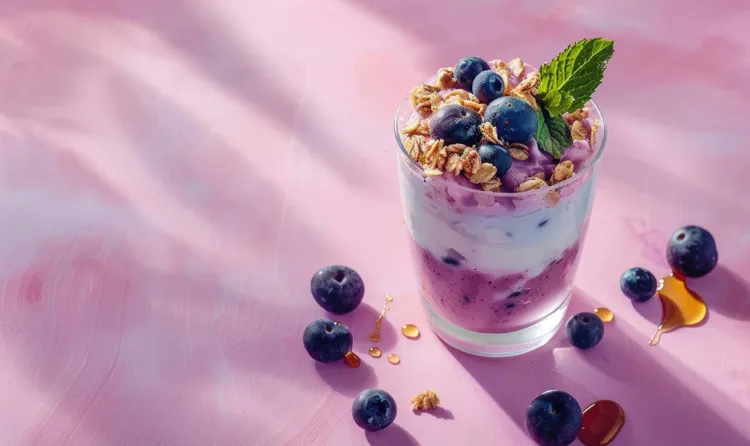 Honey blueberry greek yogurt parfait