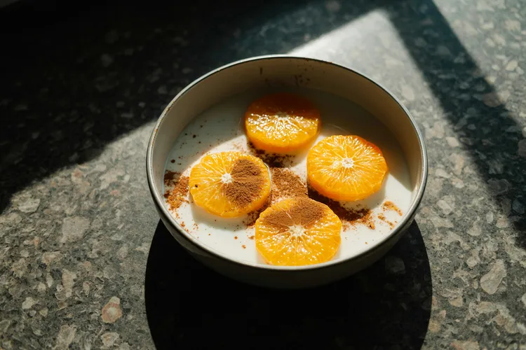 Oranges with cinnamon sugar syrup