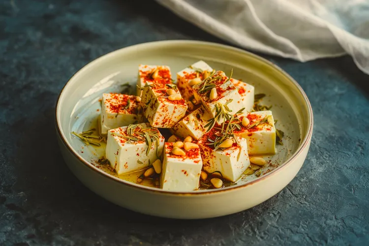 Paprika & lemon feta with pine nuts