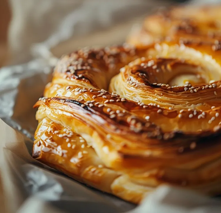 Pastry bites with cheese and sesame