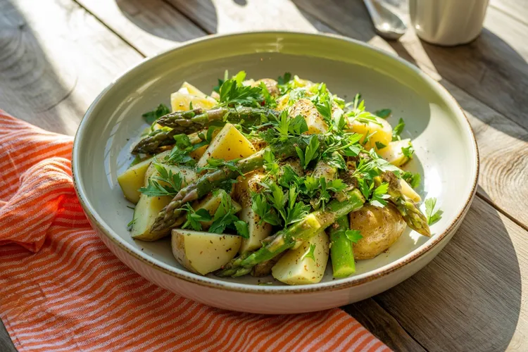 Potato and asparagus salad
