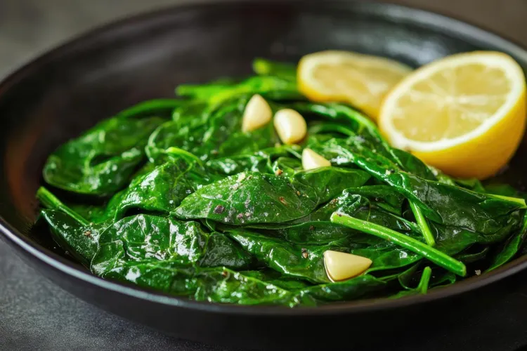 Garlic-infused spinach