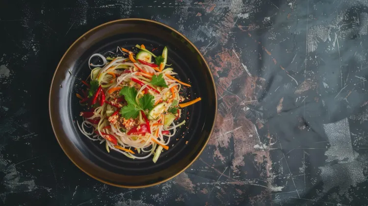 Rice noodle and vegetable salad